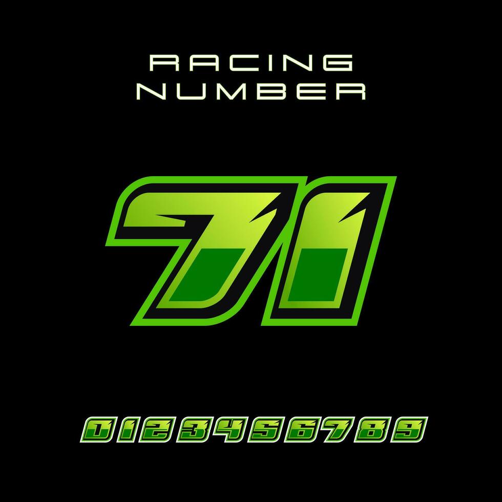 Racing Number 71 Vector Design Template
