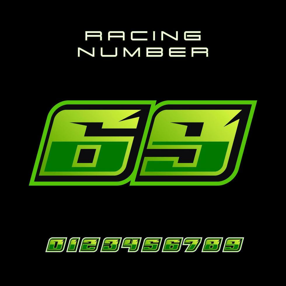 Racing Number 69 Vector Design Template