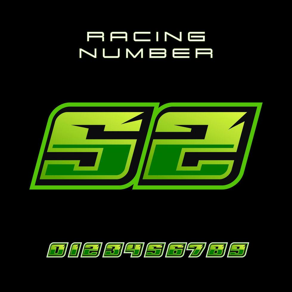 Racing Number 52 Vector Design Template