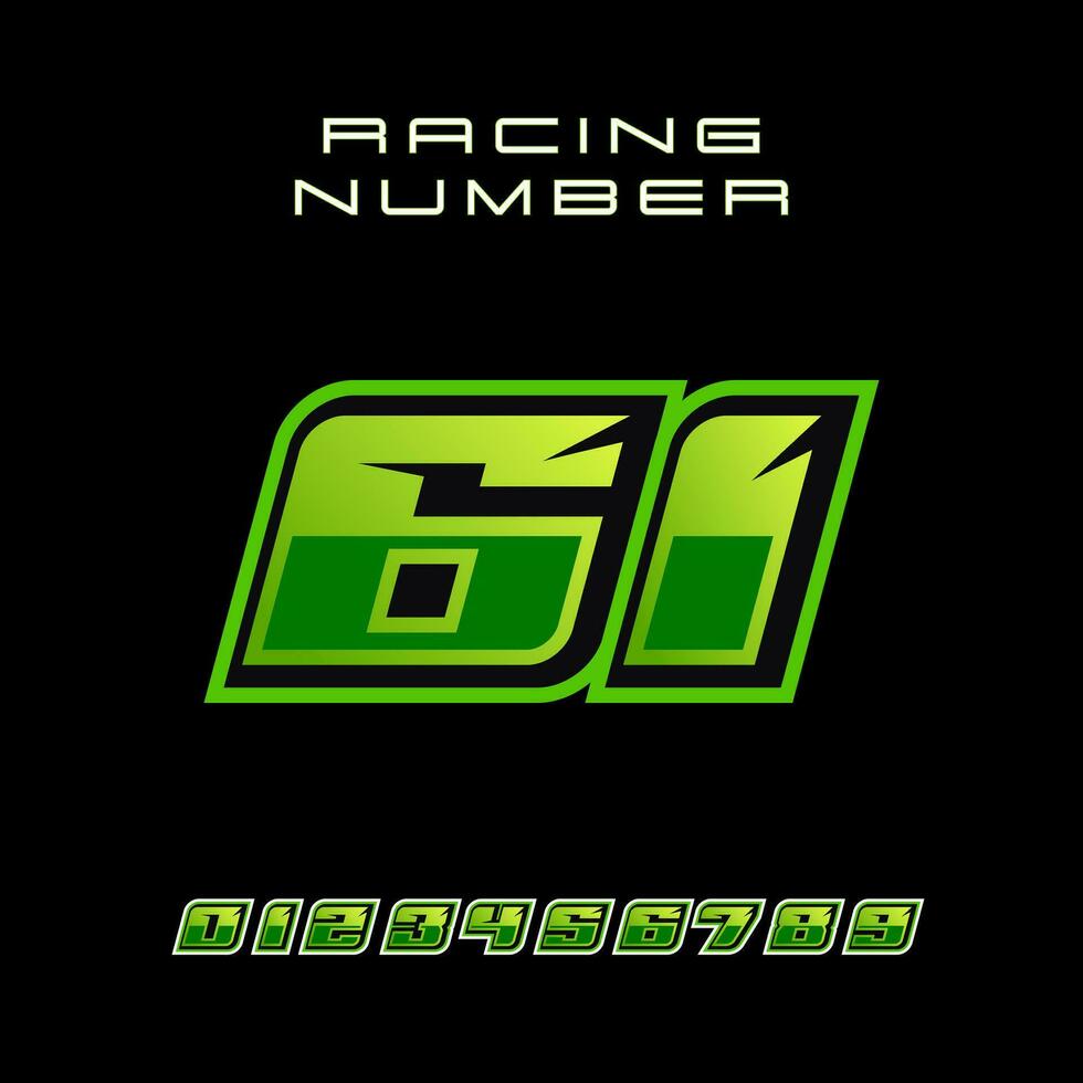 Racing Number 61 Vector Design Template