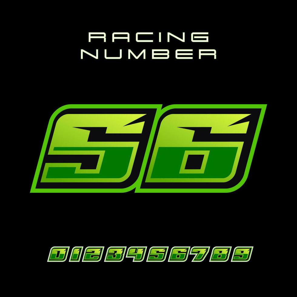 Racing Number 54 Vector Design Template