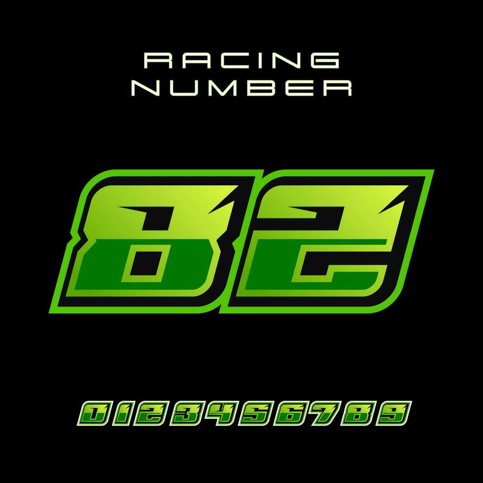 Racing Number 82 Vector Design Template