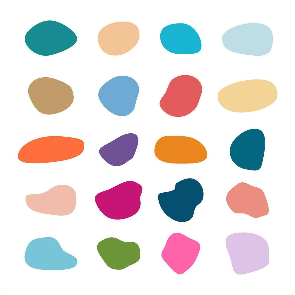 Colorful abstract shapes sticker set vector