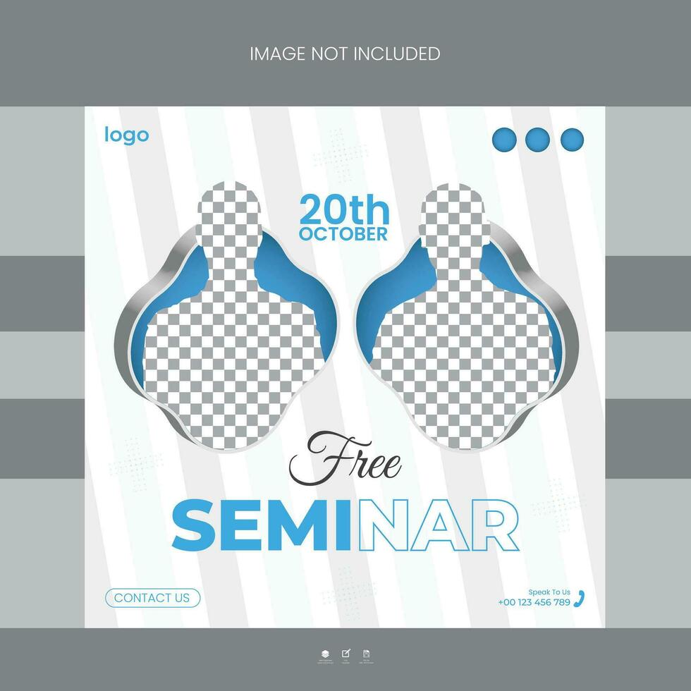 Vector webinar digital marketing agency and corporate social media post design template