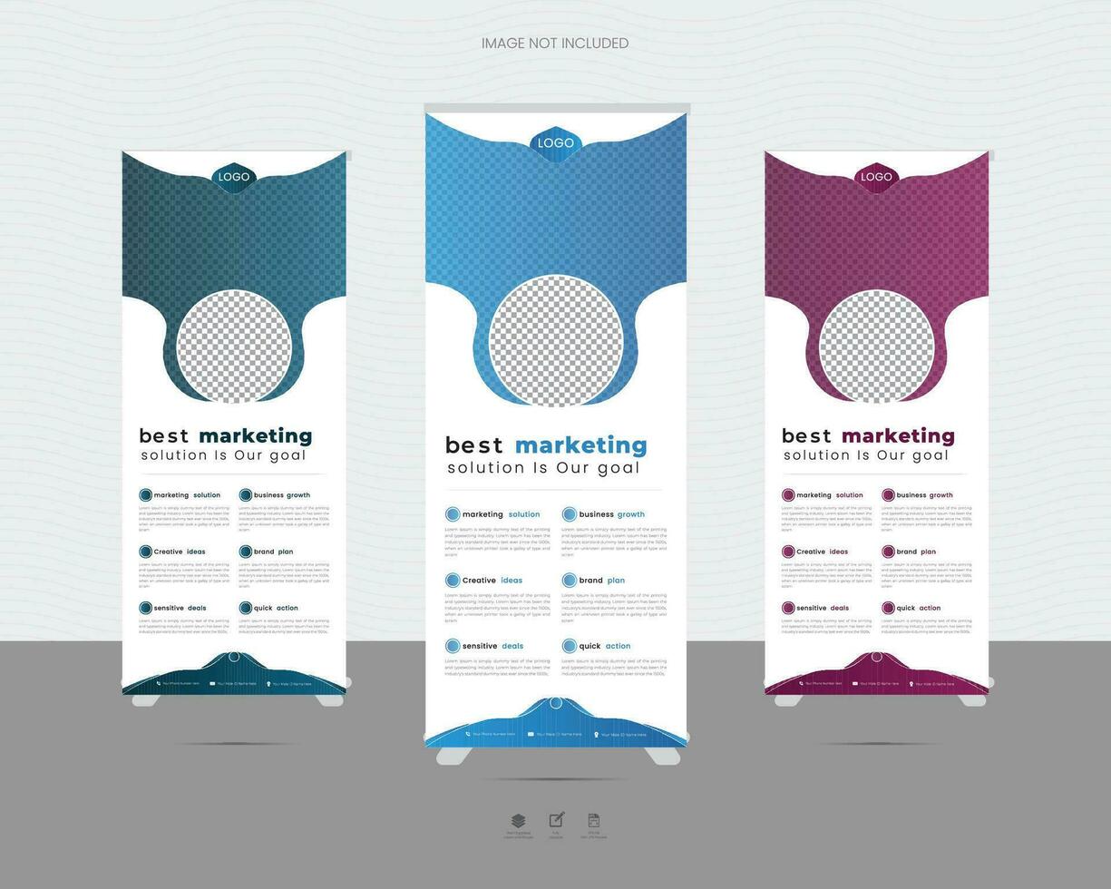 Creative business agency fashion, graduation celebration, roll-up banner design or pull-up banner template vector