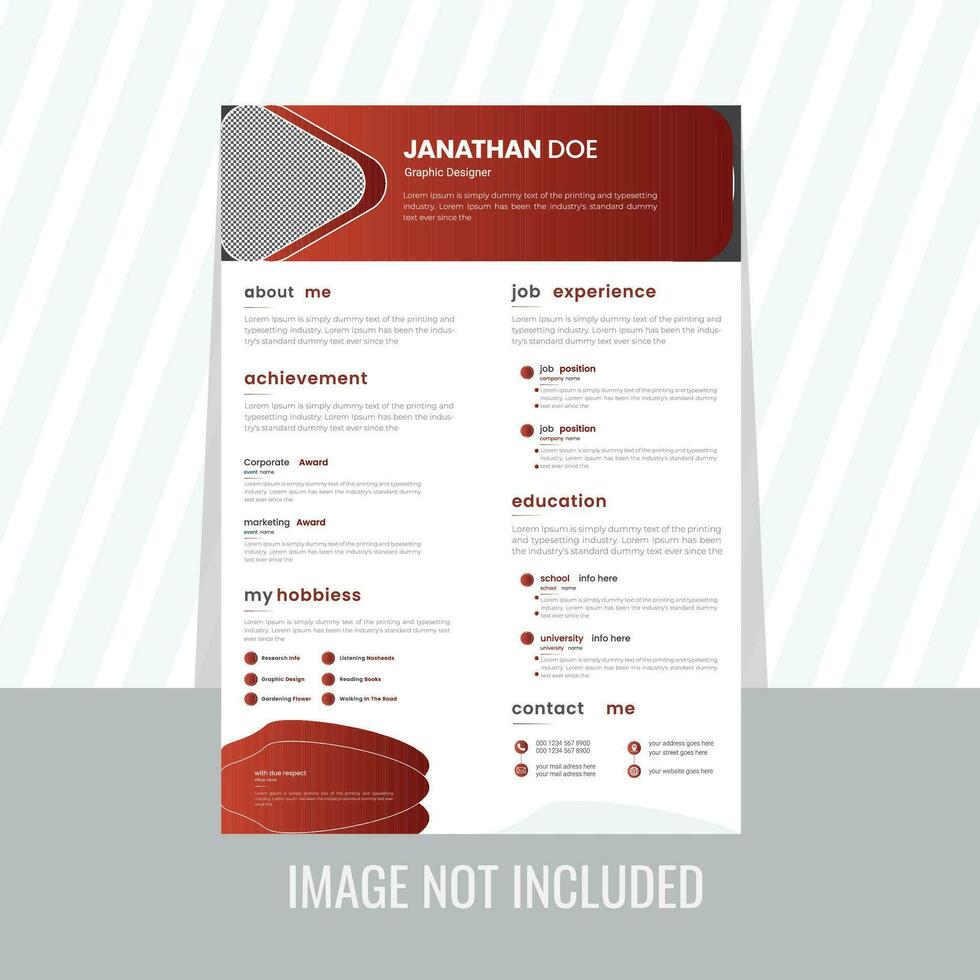 CV resume design template vector