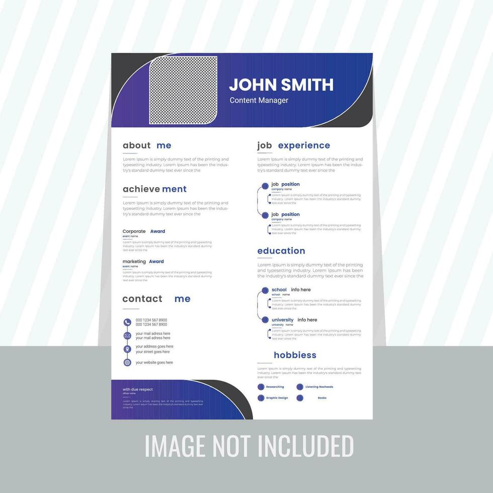 CV resume design template vector