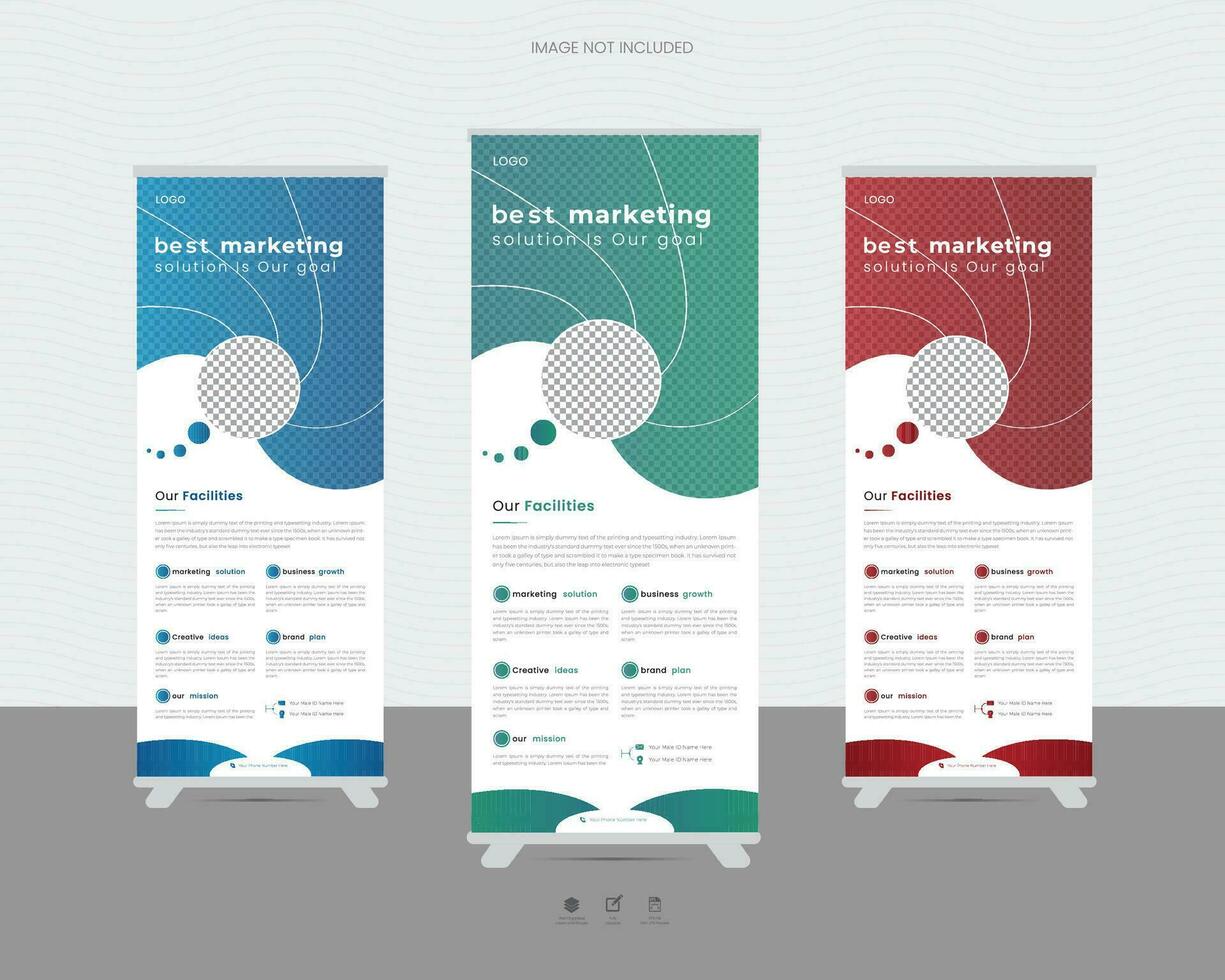 Creative business agency fashion, graduation celebration, roll-up banner design or pull-up banner template vector
