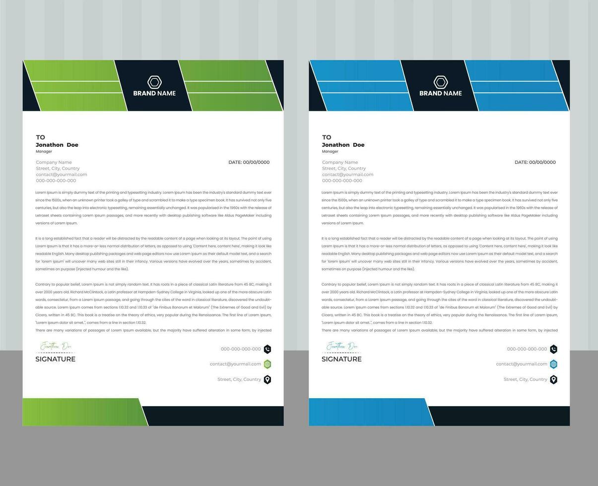 Abstract Letterhead Design Modern Business Letterhead Design Template vector