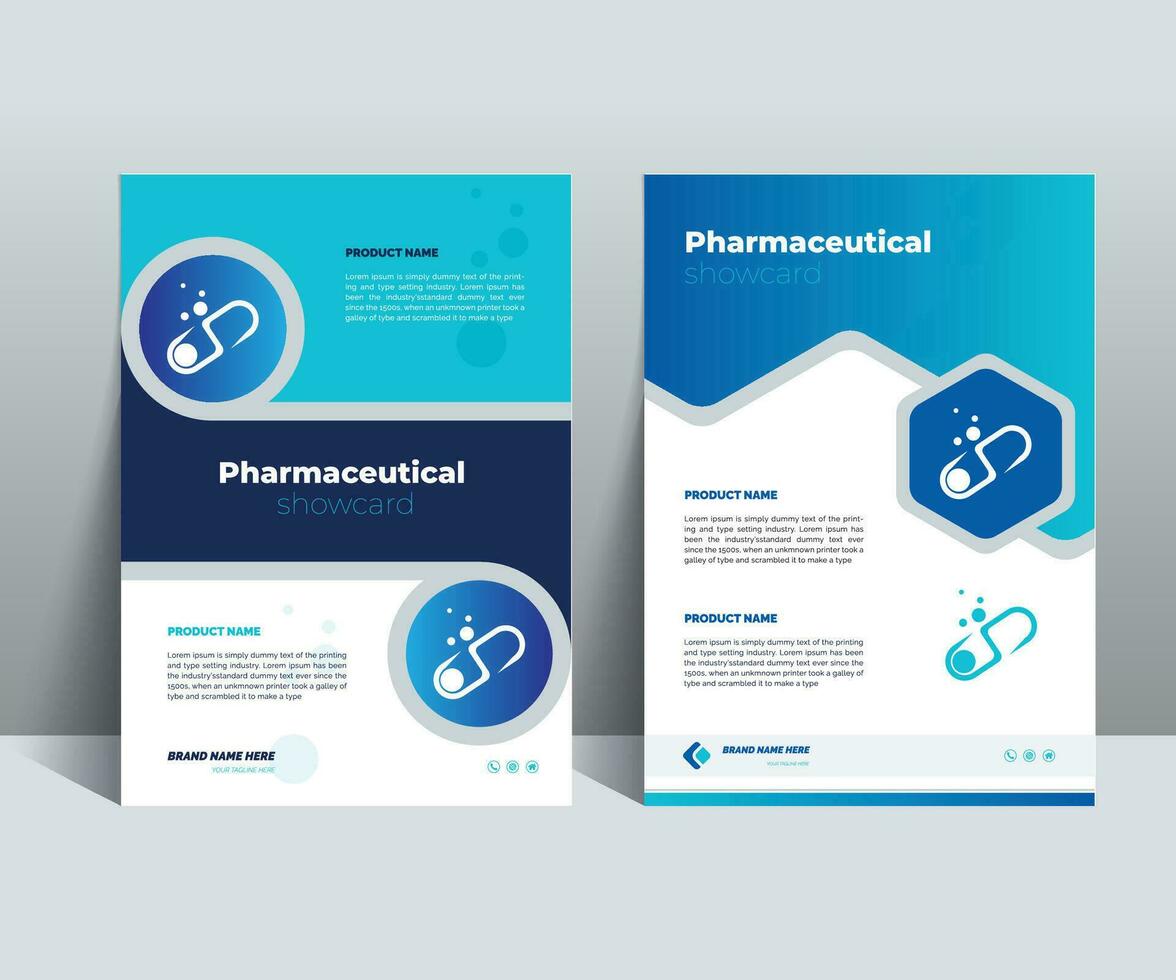 Pharmaceuticals Showcard Design Concept Template adept for multipurpose projects vector