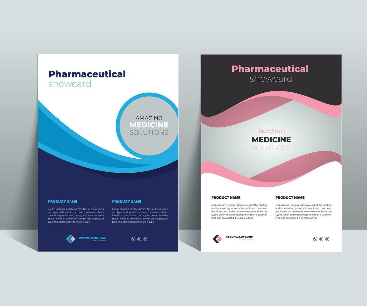 Pharmaceuticals Show card Design Template adept for multipurpose Projects vector