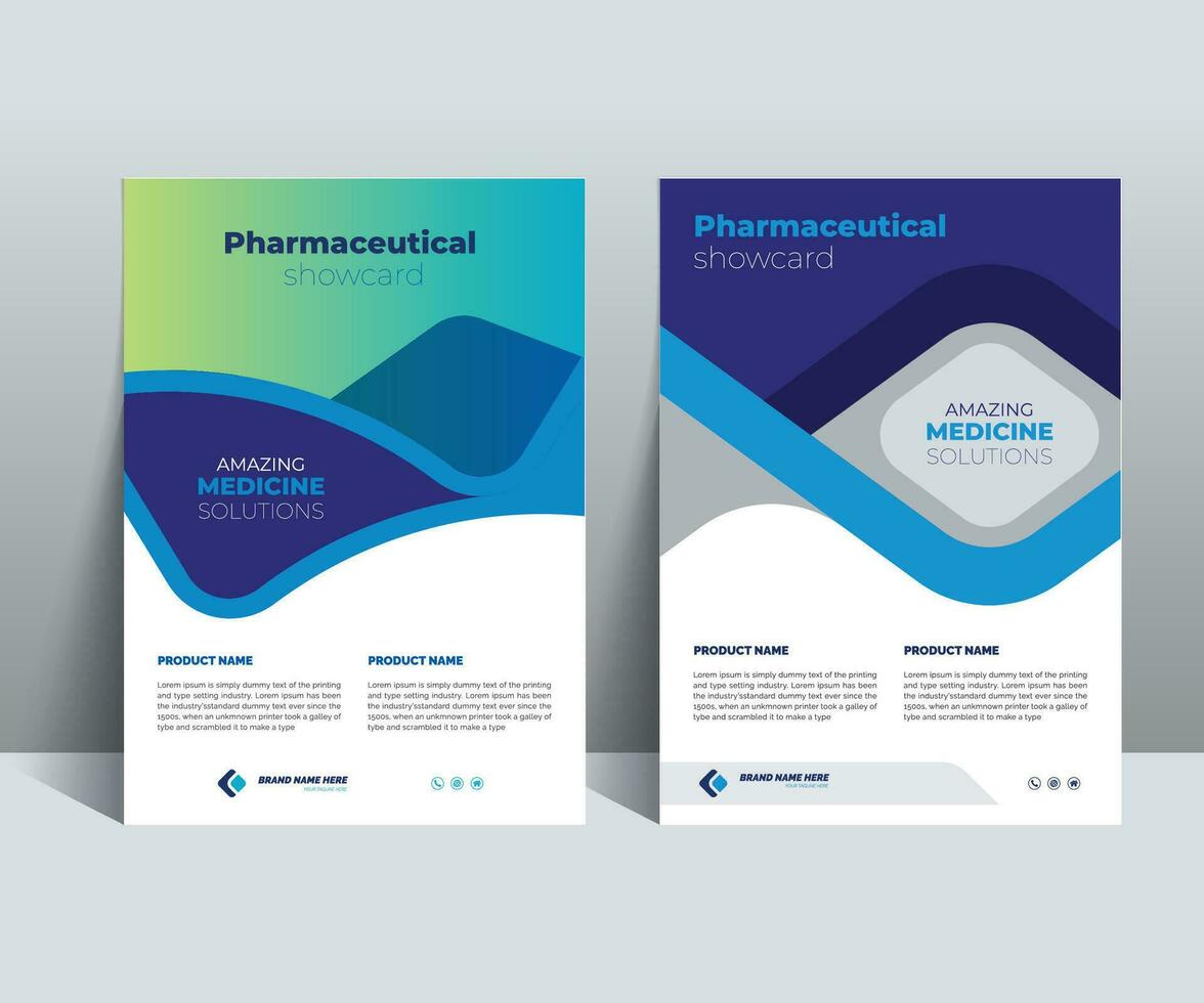 Pharmaceuticals Show card Design Template adept for multipurpose Projects vector