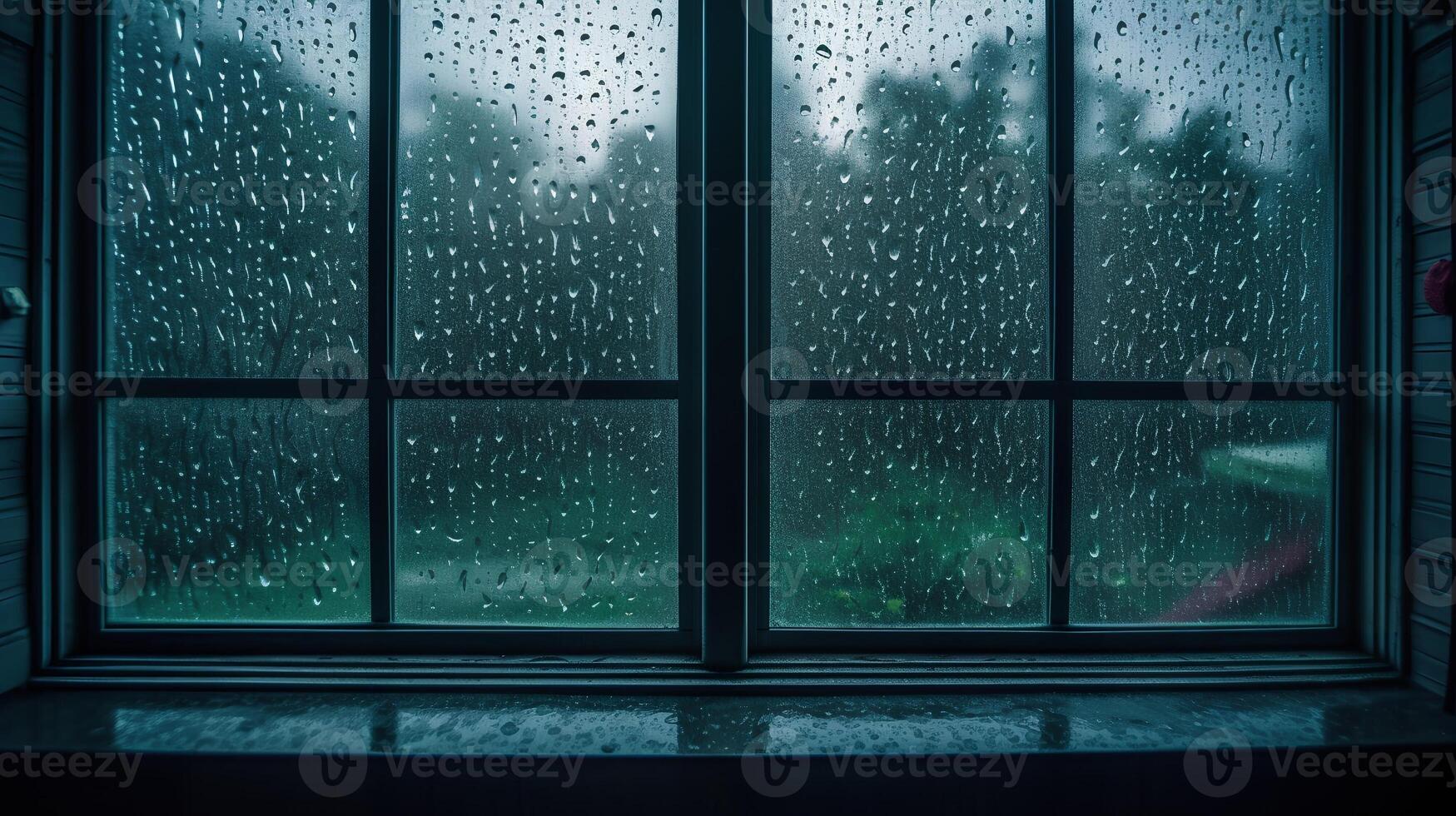 Moist Window Background AI Generated photo