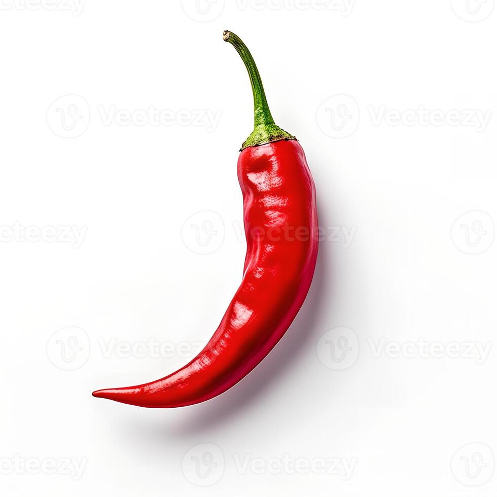 Red Hot Chili Isolated on White Background AI Generated photo