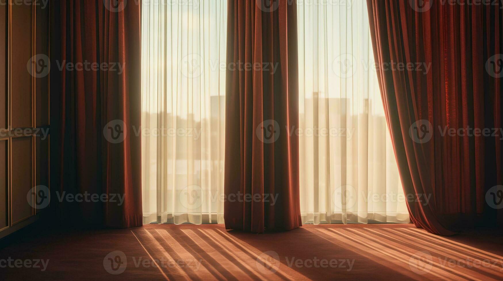 Window Curtains AI Generated photo