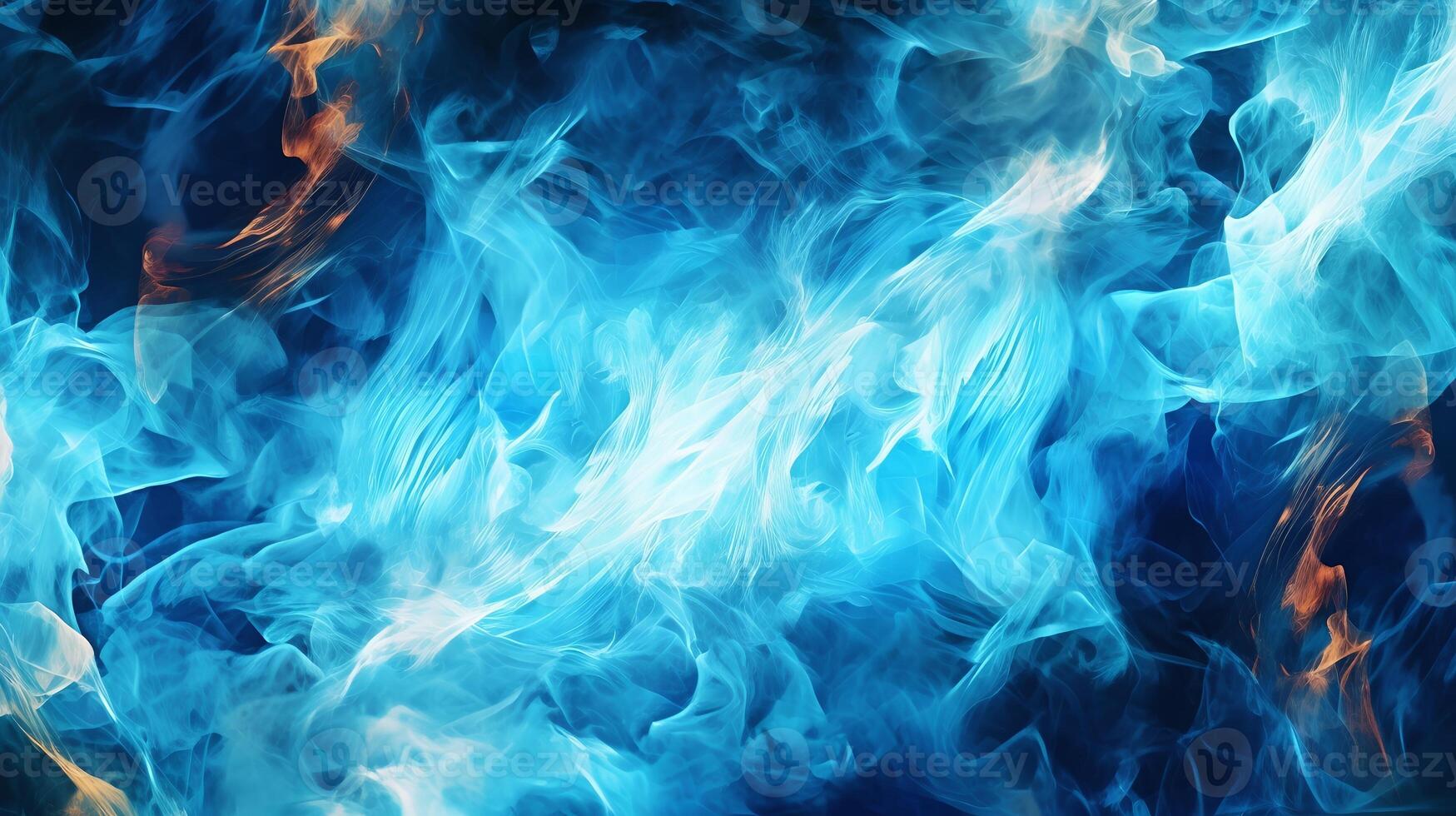 Blue Fire Background AI Generated photo