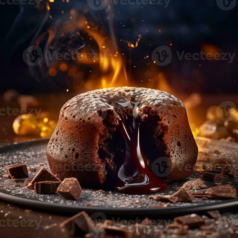 Chocolate Lava Cake AI Generated photo