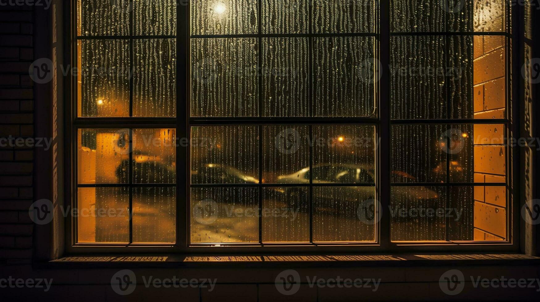 Moist Window Background AI Generated photo