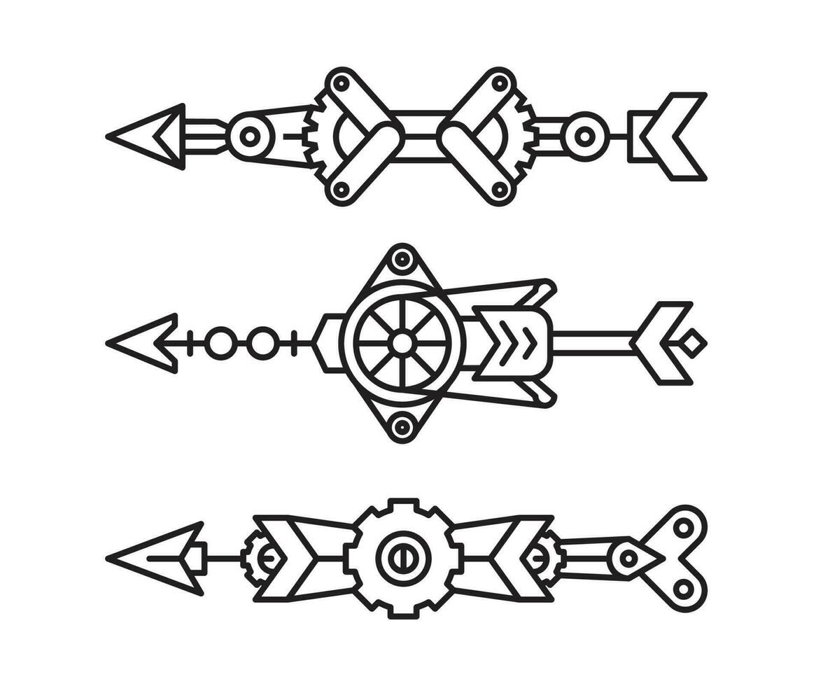 arrows decoration set vector line illustration