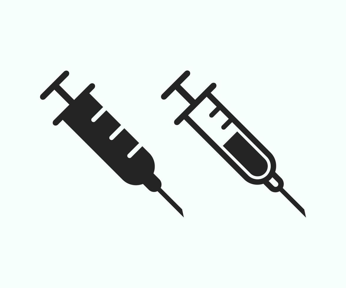 Medical syringe injection icon vector flat style. Vector illustration