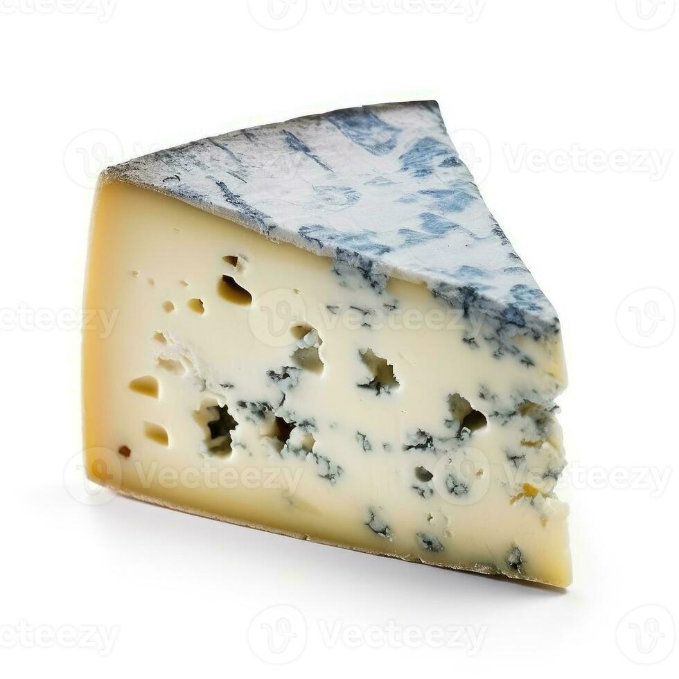 Blue Cheese Isolated on White Background AI Generated photo