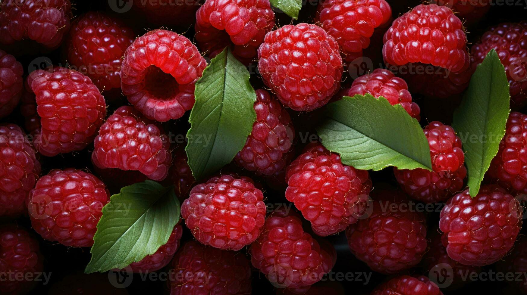 Raspberries background AI Generated photo