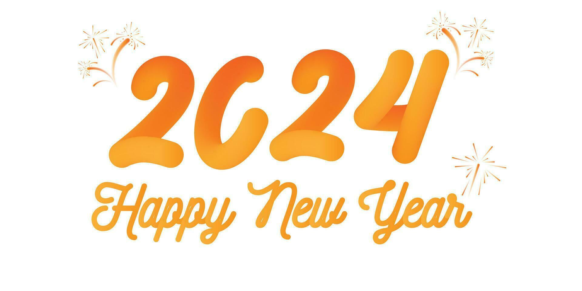 2024 Happy New Year vector