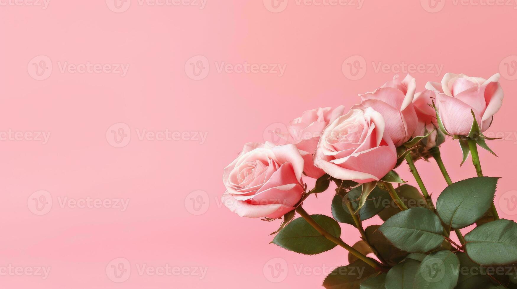 rosado rosas en rosado antecedentes ai generado foto