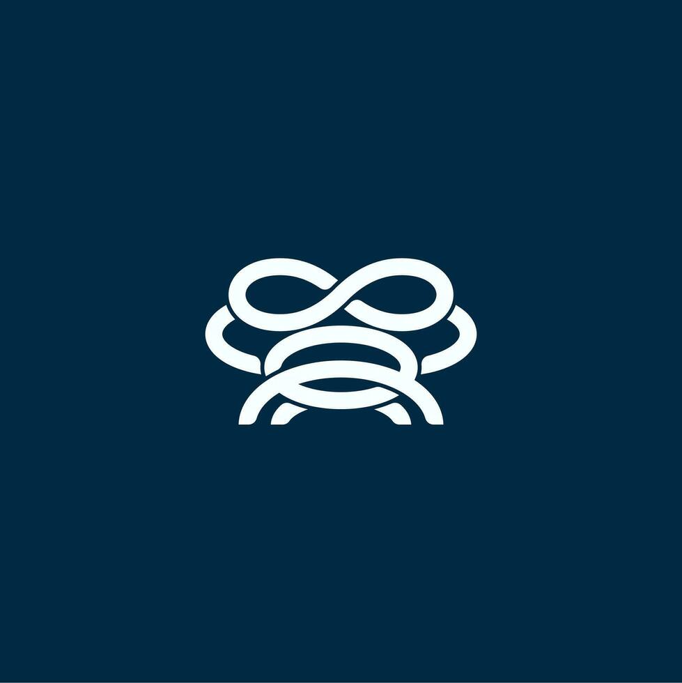 crab and infinity simple logo vector
