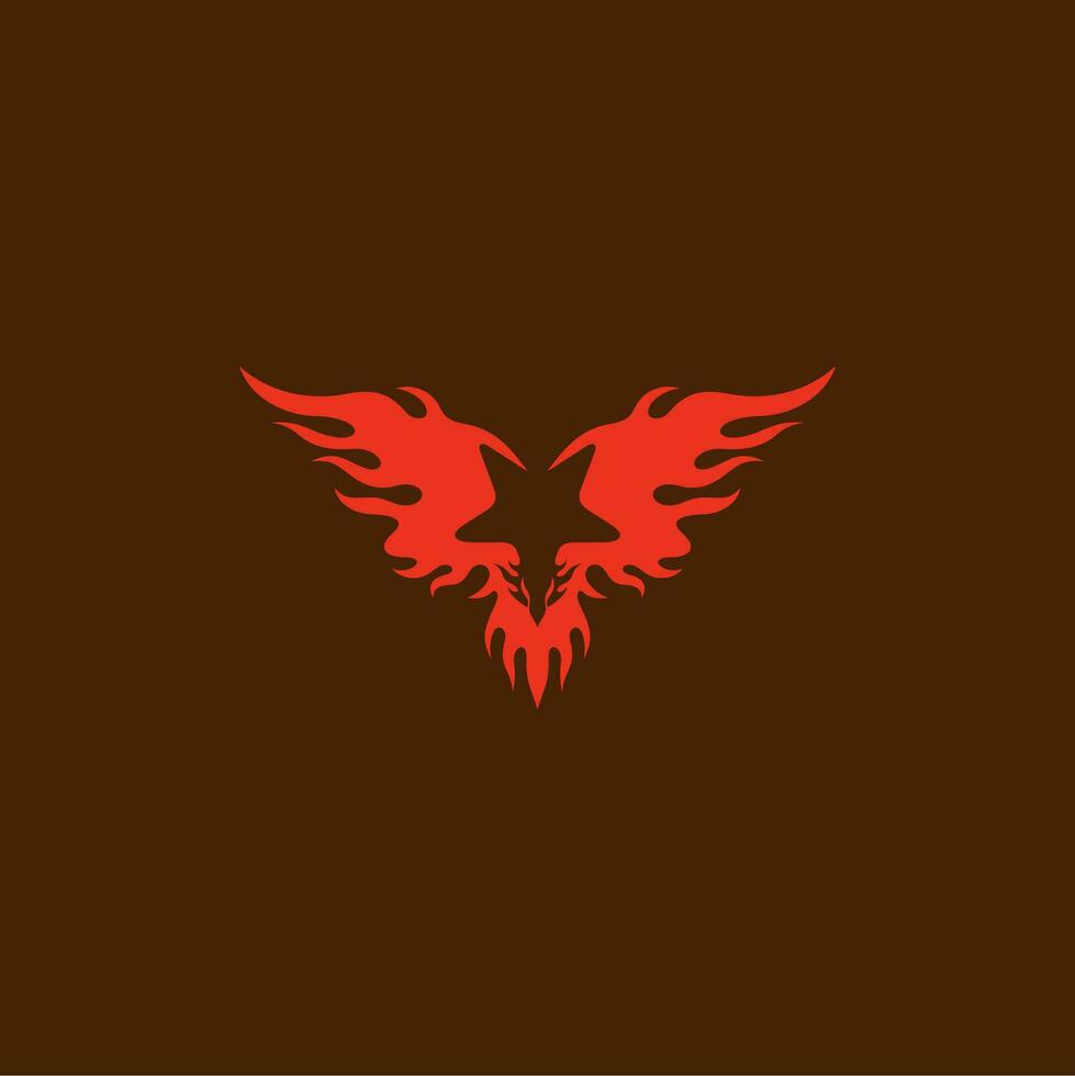 phoenix and star simple logo vector