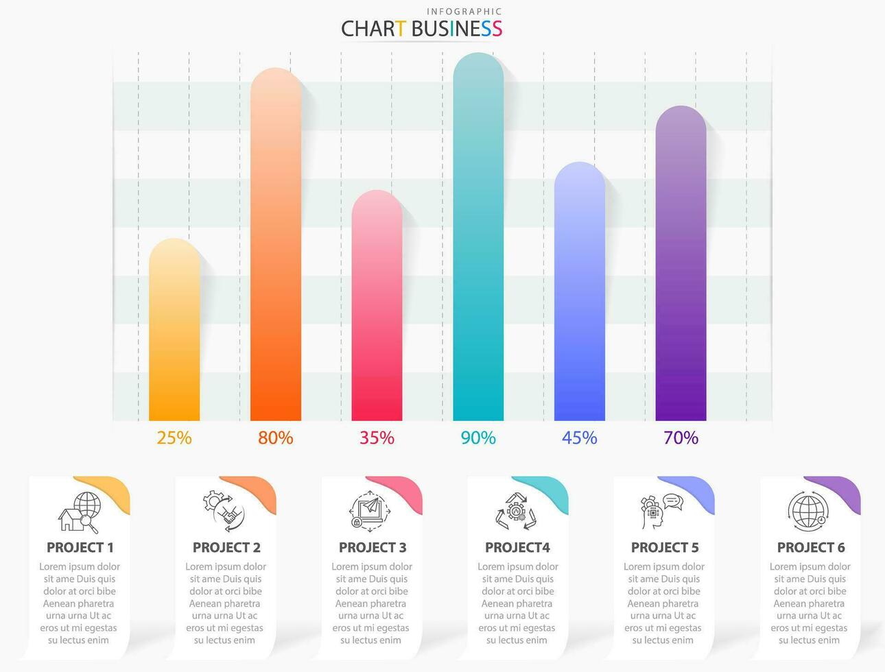 negocio datos mercado infografía grafico y gráfico vector