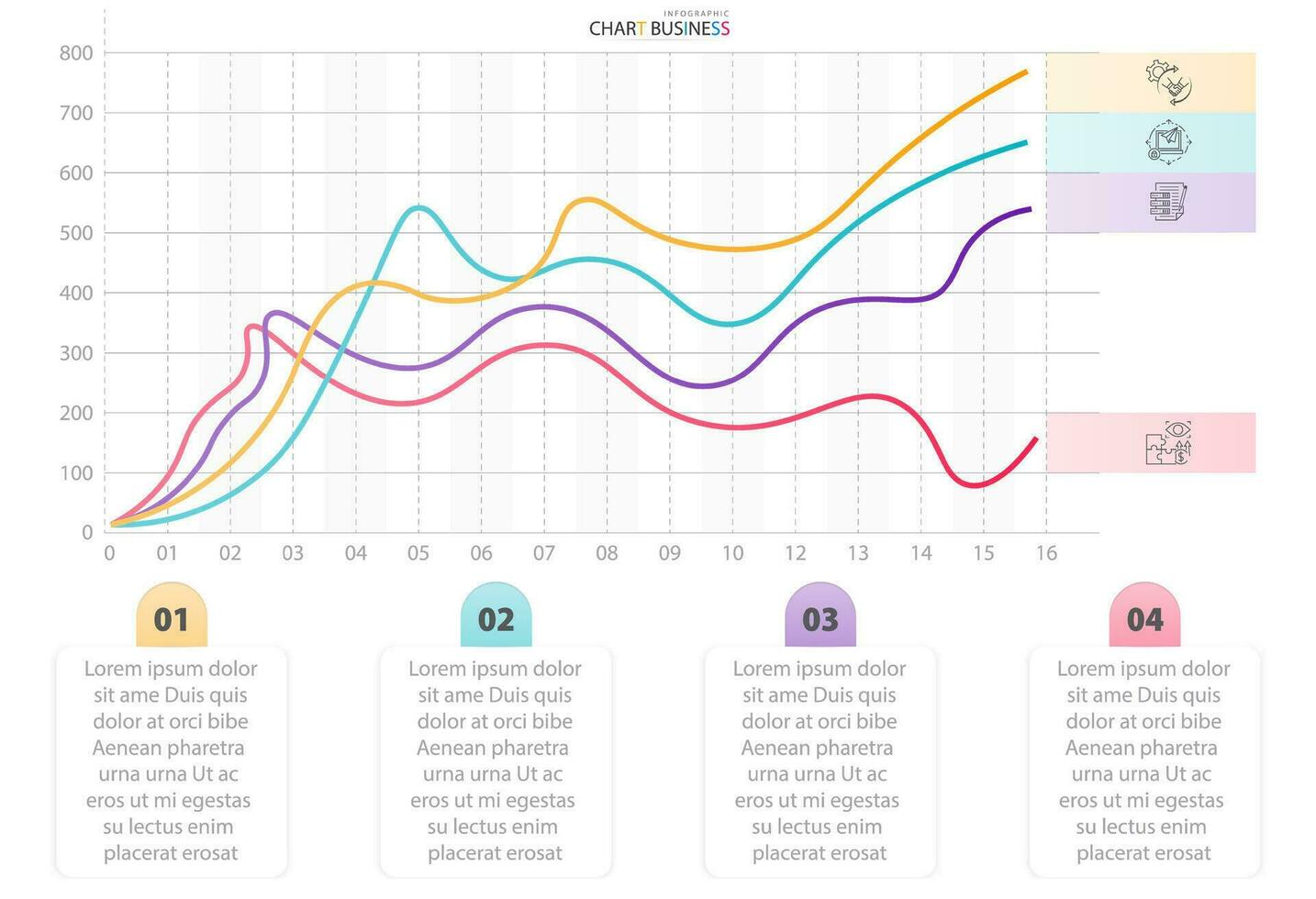 Business data market infographic graph and chart vector