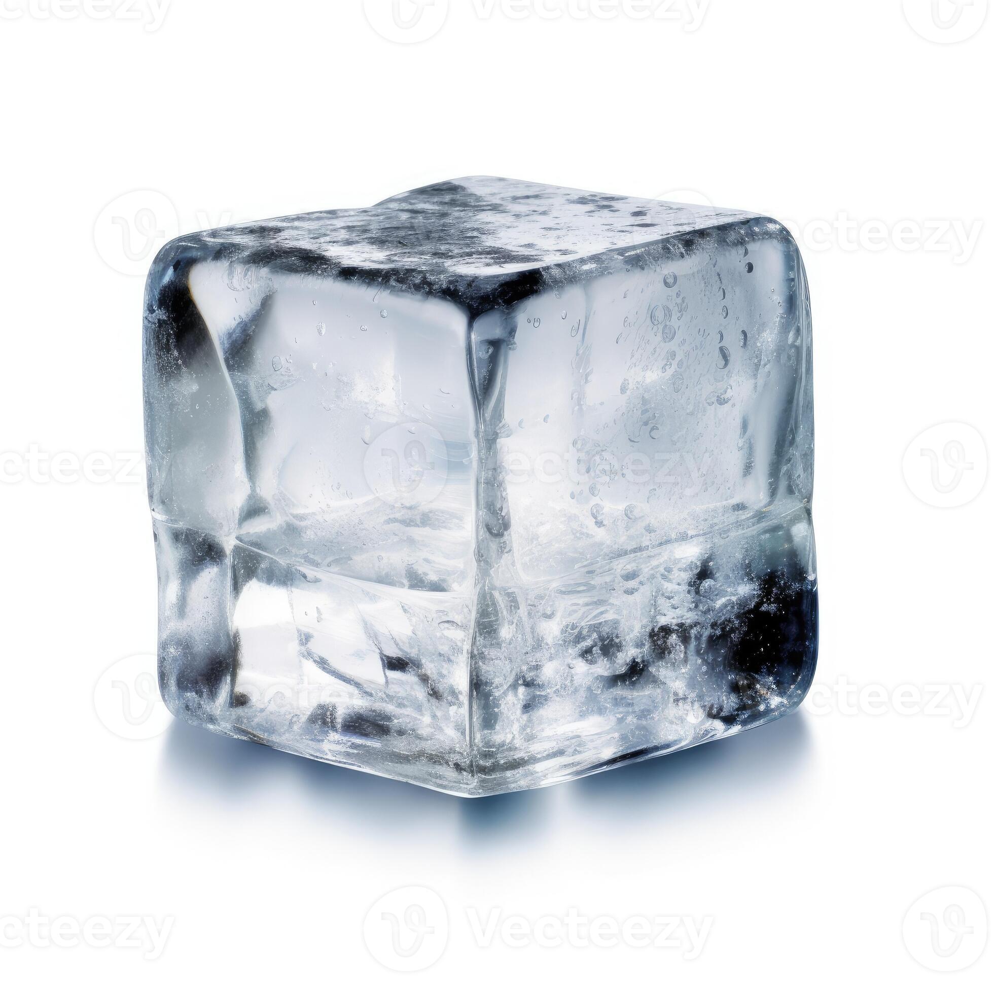 Single ice cube isolated on a white background Vector Image