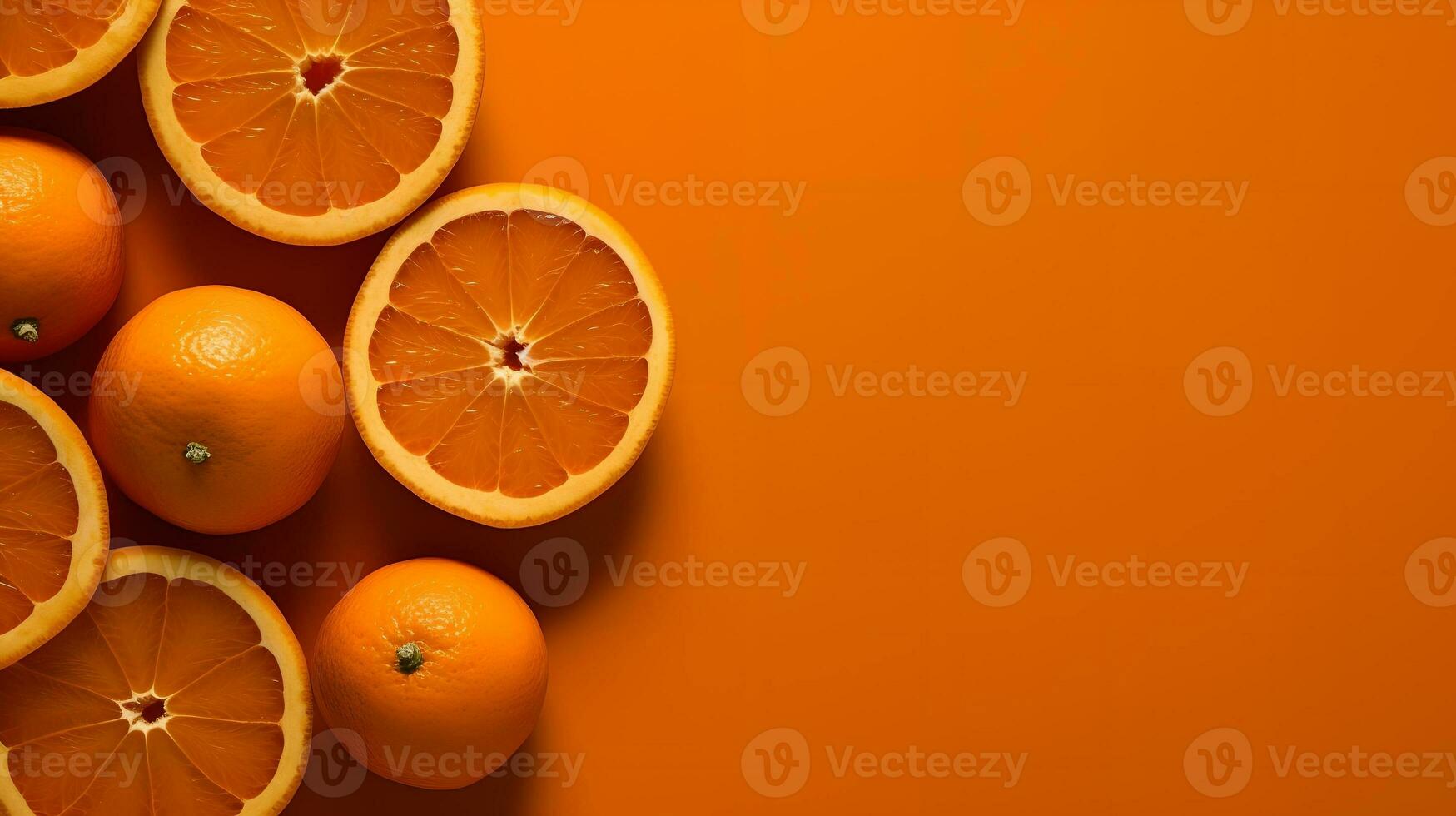 naranja en naranja antecedentes ai generado foto