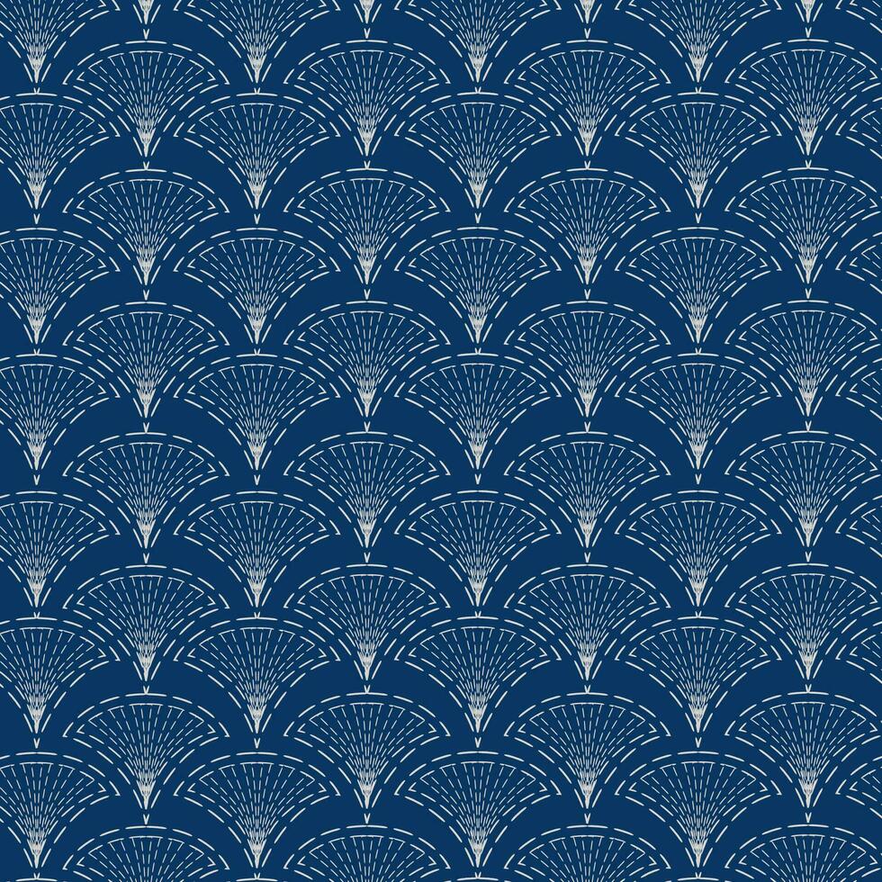 Abstract line seamless pattern  in oriental style. Japanese sashiko pattern. Stylish asian ornamental backgrounds. Decorative textile texture wallpaper. vector