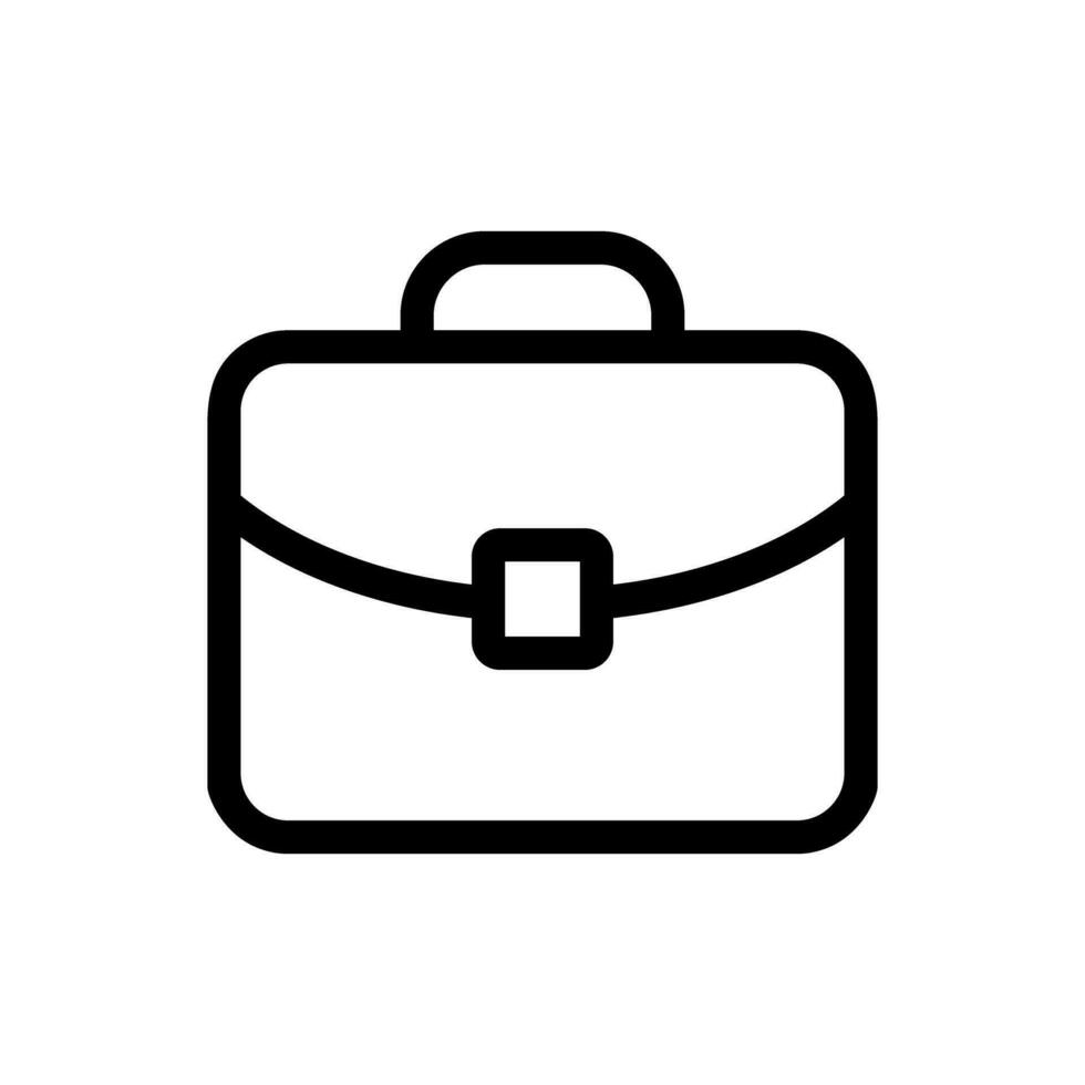 Briefcase Office Bag Outline Style Vector Icon Illustration