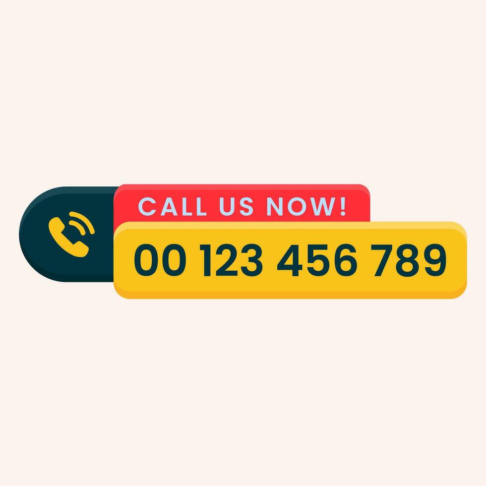 red yellow call us now button vector