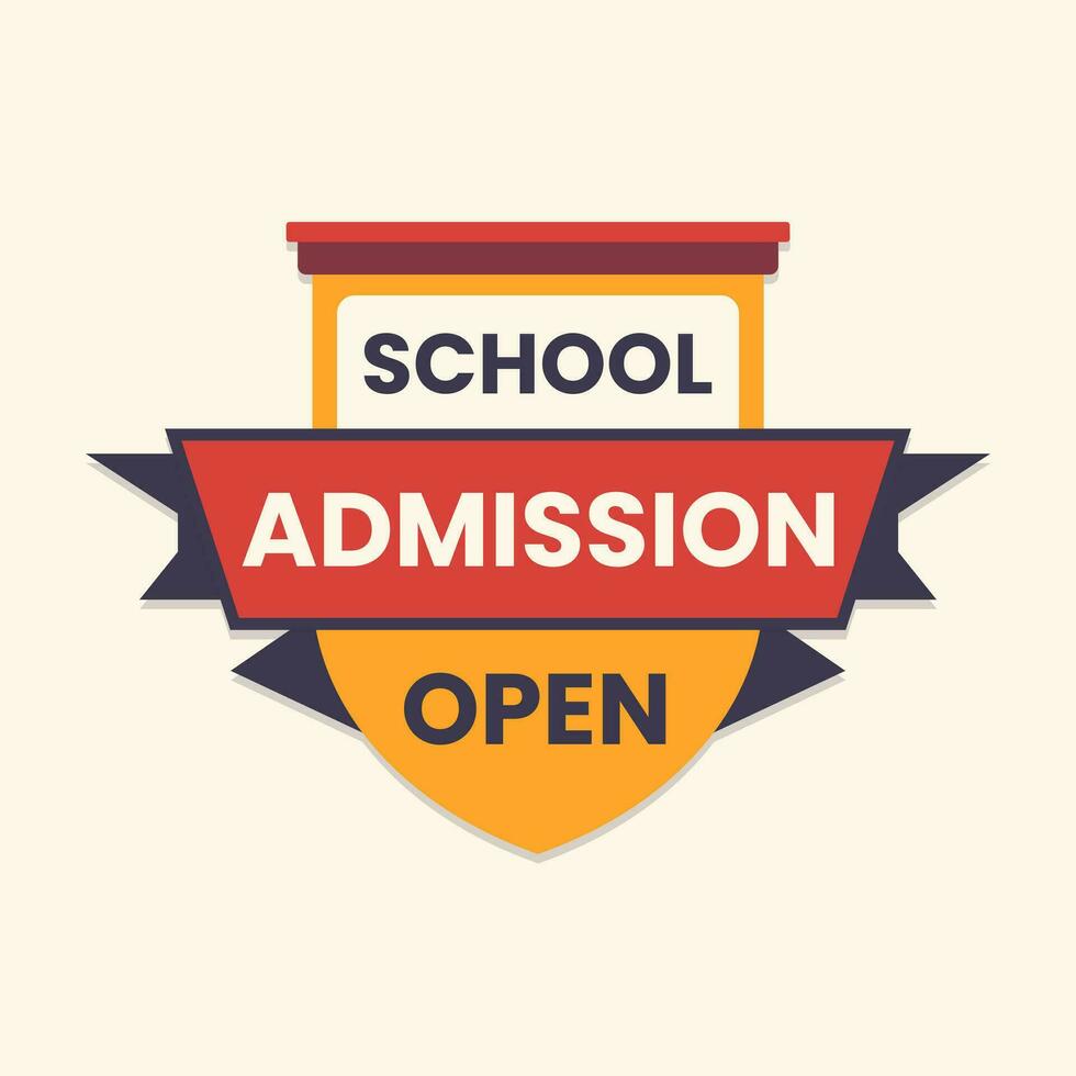 school admission open typography educational banner vector