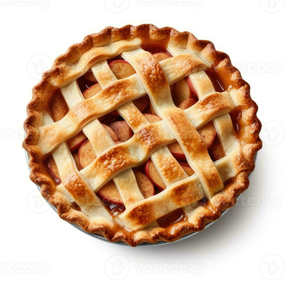Apple Pie Isolated on White Background AI Generated photo