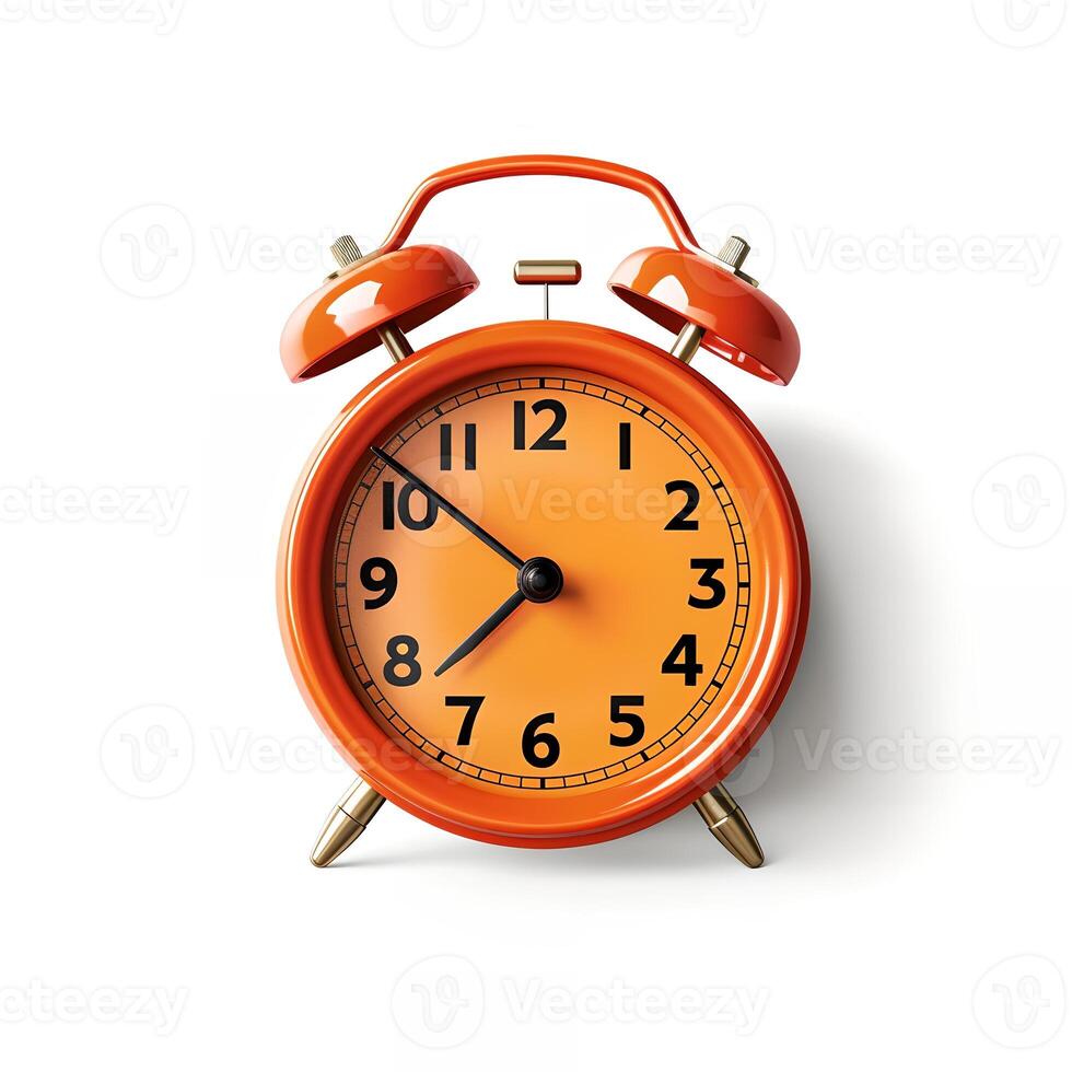 Alarm Clock on White Backgroud AI Generated photo