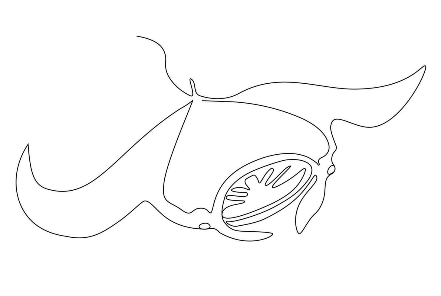 Manta ray.Continuous one line drawing. Vector illustration