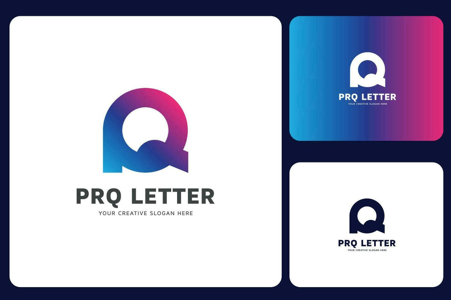 pqr letra logo diseño modelo vector