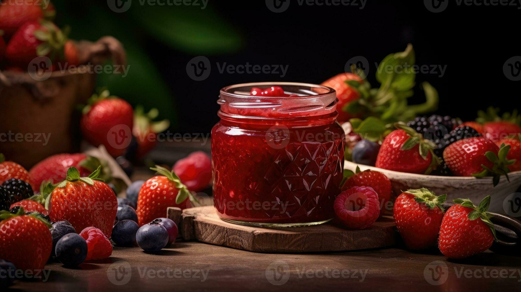 Strawberry jam AI Generated photo