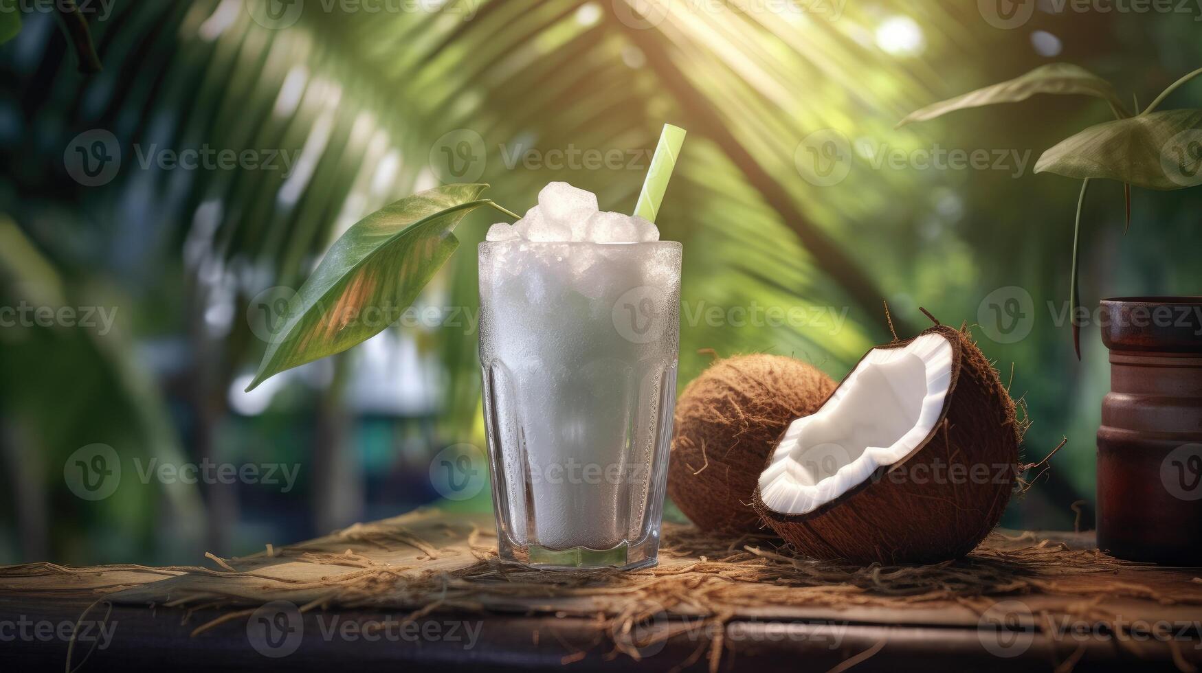 tropical Coco jugo ai generado foto