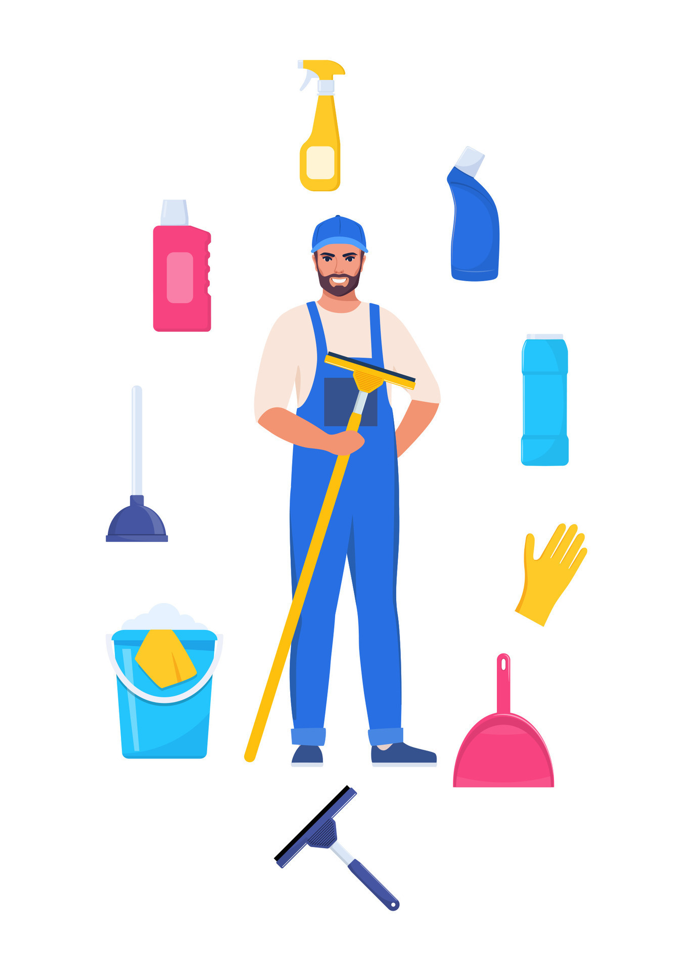 Cleaning tools. Napkin, bucket, broom, gloves, mop, detergent or  disinfectant bottles. Household cleaning products and equipment vector set.  Housekeeping isolated chemicals and liquids Stock Vector Image & Art - Alamy