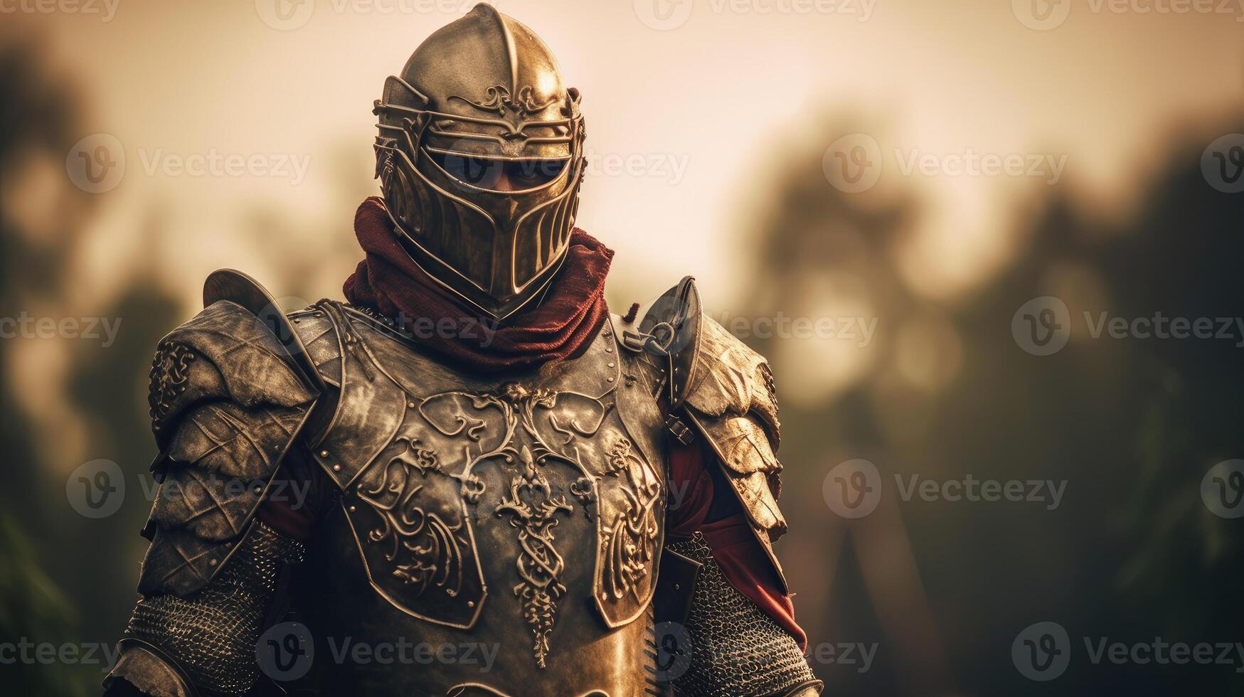 Man in knight armor AI Generated photo