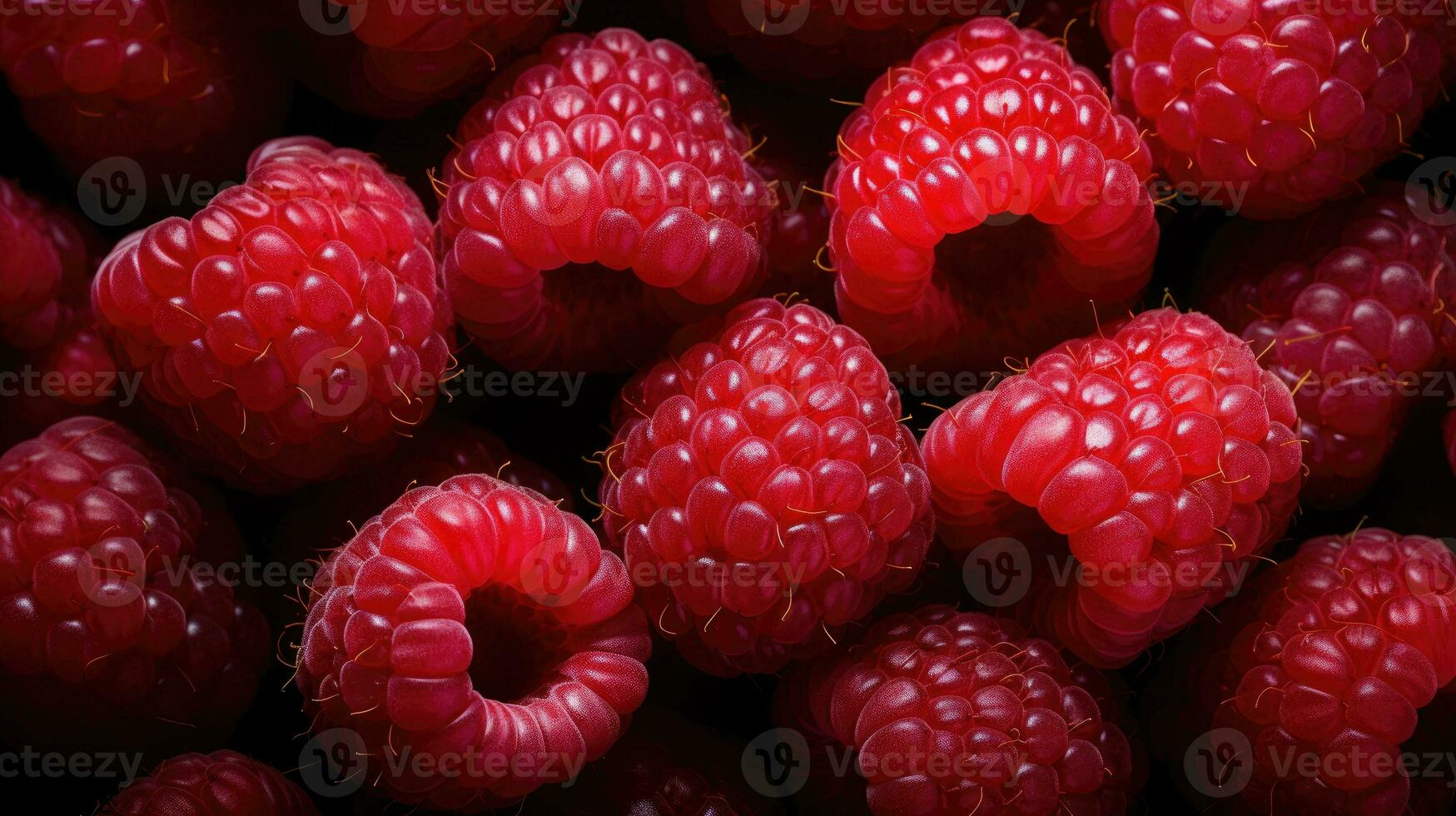 Raspberries background AI Generated photo