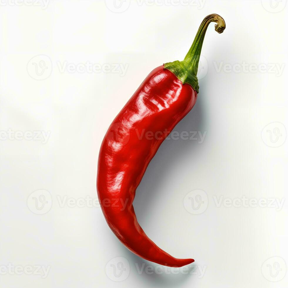 Red Hot Chili Isolated on White Background AI Generated photo