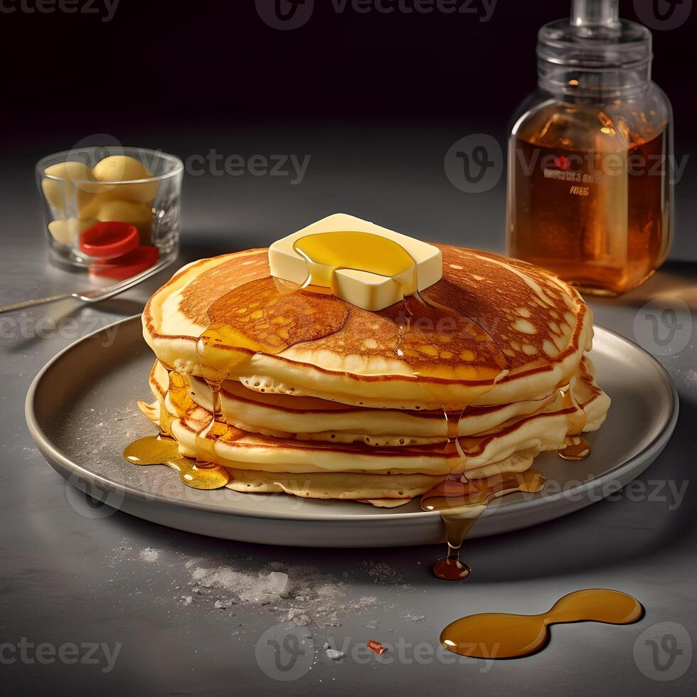 Pancake with Butter AI Generated photo