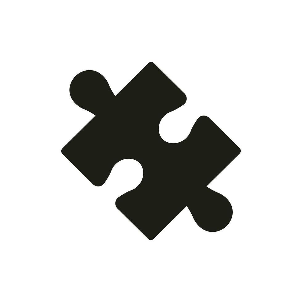 Jigsaw Part Glyph Pictogram. Puzzle Piece Silhouette Icon. Match Combination, Creative Idea, Looking For Solution. Strategic Game, Leisure Toy Solid Sign. Isolated Vector Illustration.